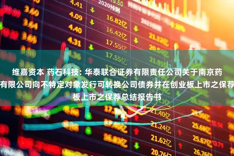 维嘉资本 药石科技: 华泰联合证券有限责任公司关于南京药石科技股份有限公司向不特定对象发行可转换公司债券并在创业板上市之保荐总结报告书